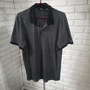Calvin Klein Men's Size Medium Black & Grey Short Sleeves Polo Shirt